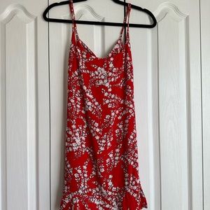 Red floral vici mini dress size medium worn once
